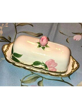 Franciscan Rose Butter Dish Hand-Painted Made In California JH8017